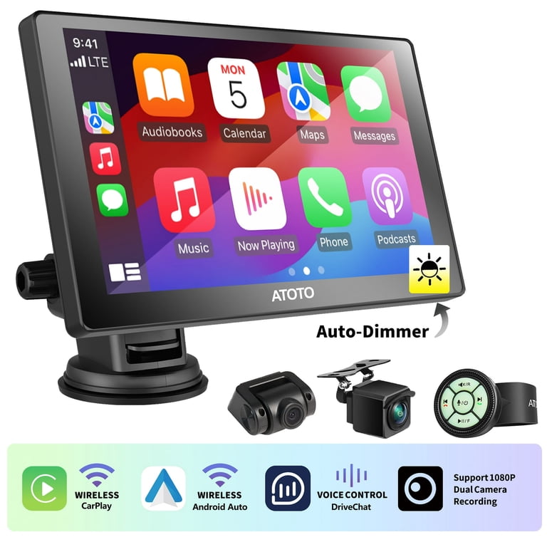 ATOTO 7inch QLED P8 Car Stereo with 1080P Cameras, Wireless 