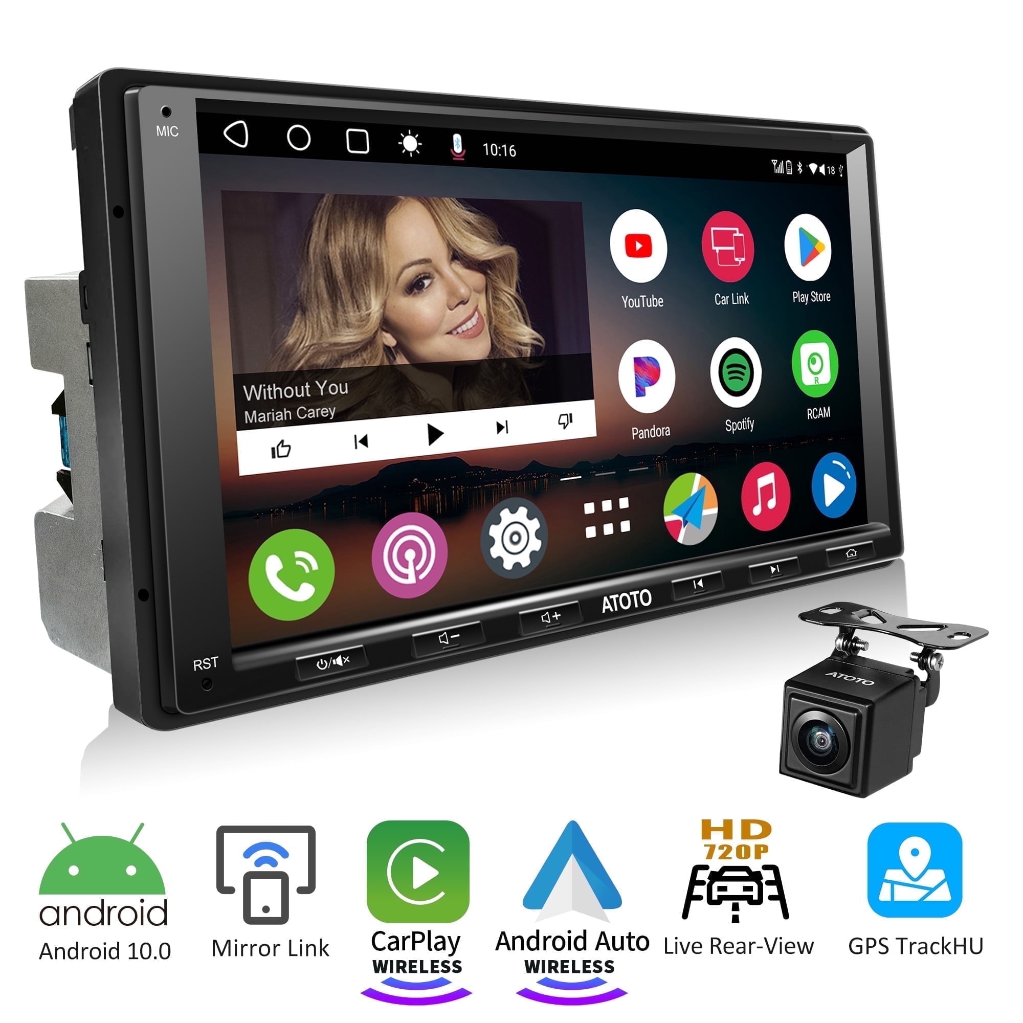 ATOTO A6PF 7-Inch Double Din Android Car Stereo: Carplay, Android