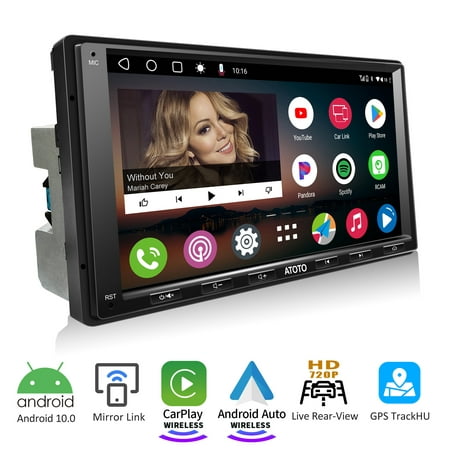 ATOTO 7inch Touchscreen Car Stereo Head Unit,A6PF Double Din Wireless Apple Carplay&Wireless Android Auto with GPS Tracker,HD Camera Input
