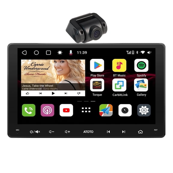 ATOTO 9 inch Double Din Car Stereo with Front Dash Cam, Wireless Carplay & Wireless Android Auto Head Unit Touchscreen Car Audio with Dual Bluetooth GPS Tracking,Built in 4G LTE 4G+32G (S8MS)