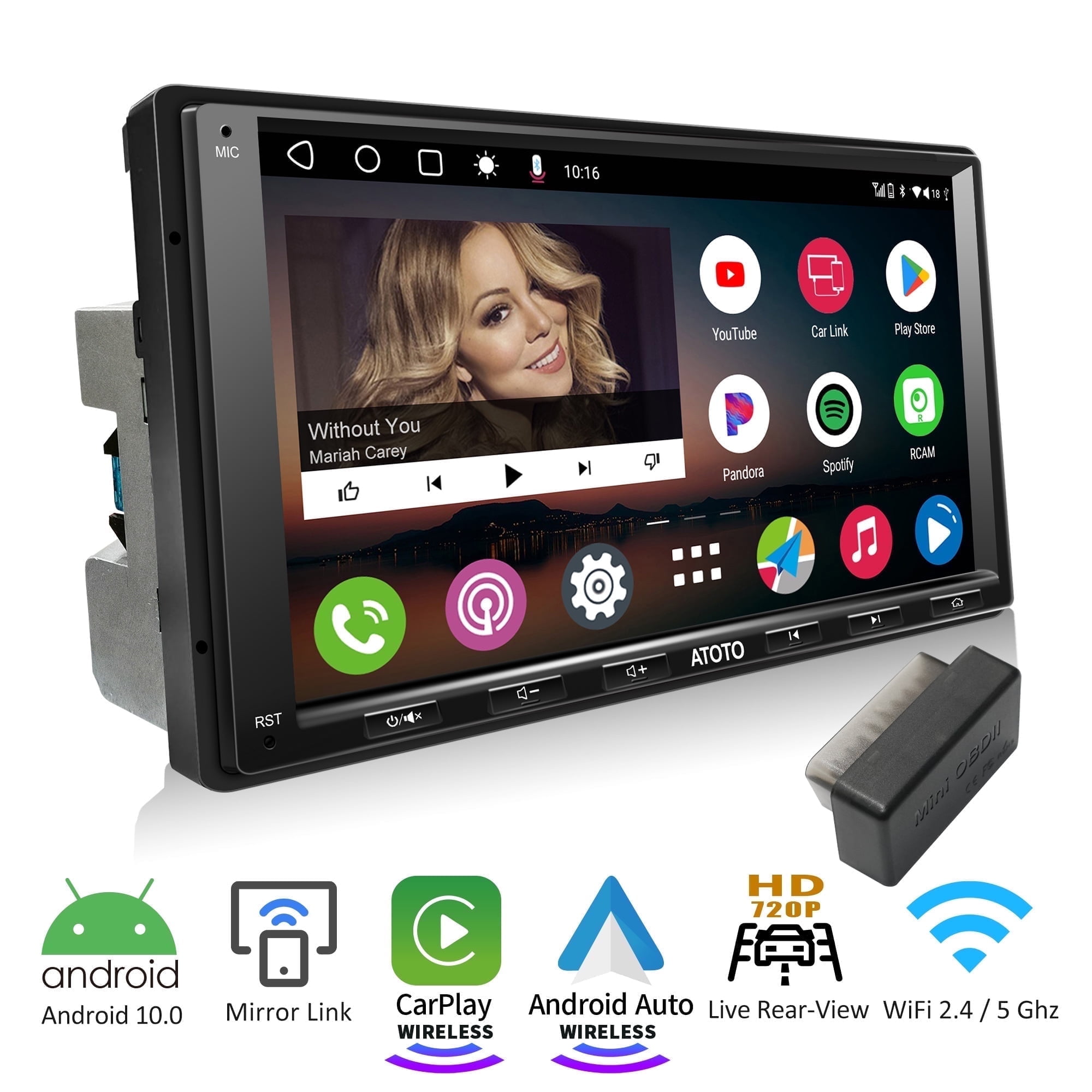 ATOTO A6PF 7-Inch Double Din Android Car Stereo: Carplay, Android