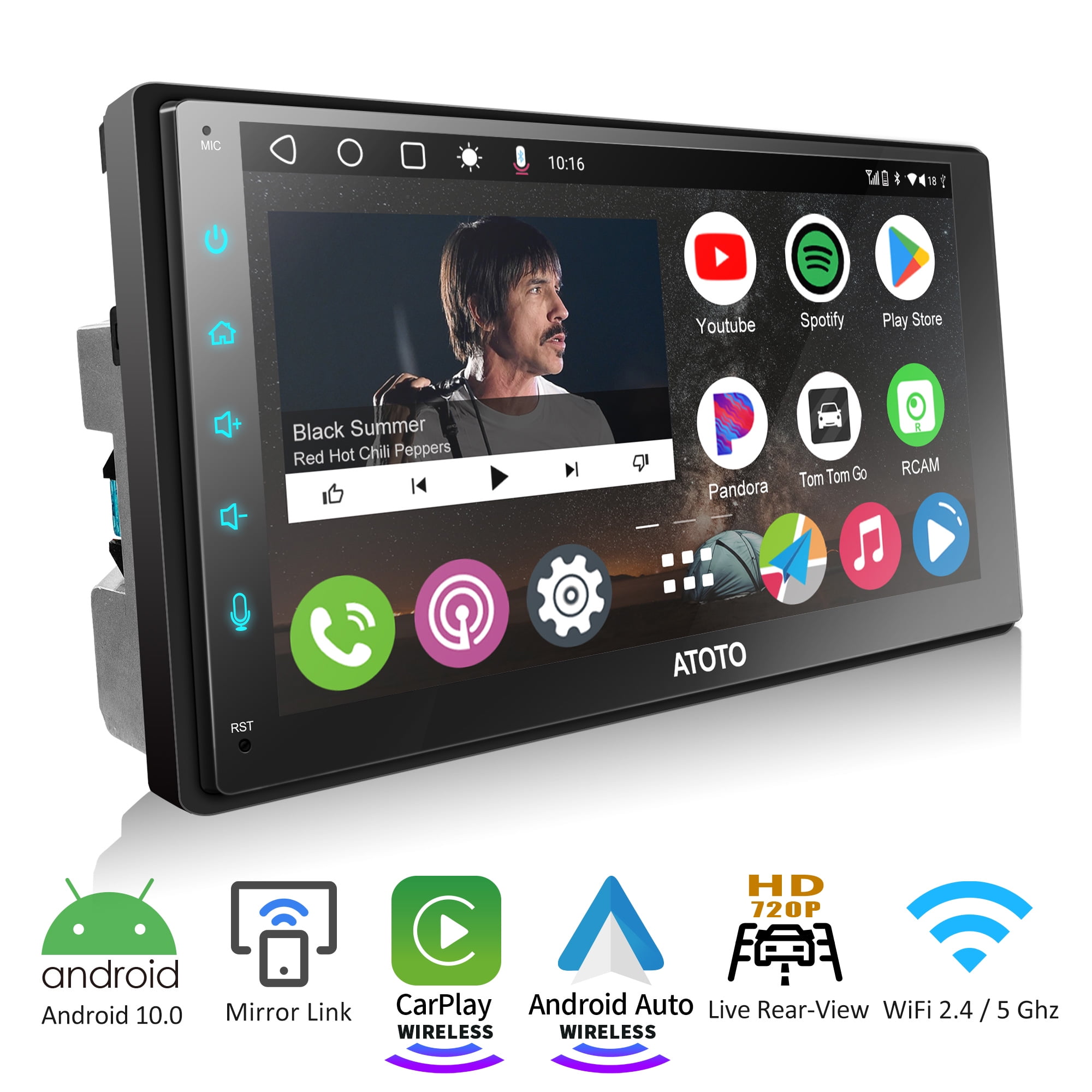 ATOTO 7inch Touchscreen Android Car Stereo Head Unit,A6PF Double Din  Wireless Apple Carplay&Wireless Android Auto with GPS Tracker,HD Camera  Input 