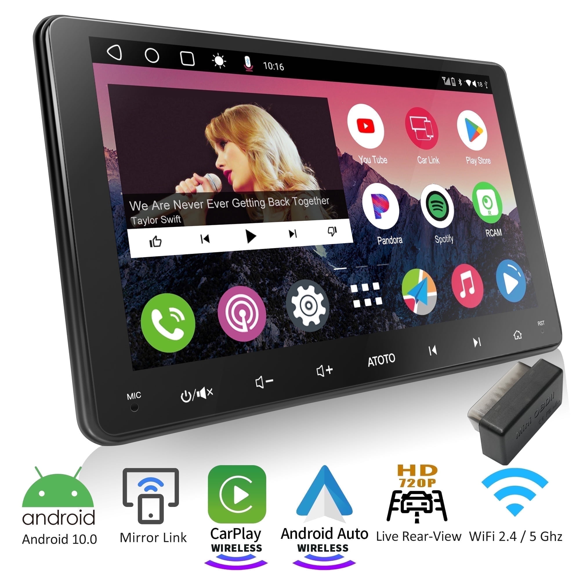 ATOTO A6PF - Smart 9inch IPS Double Din Car Stereo with Dual