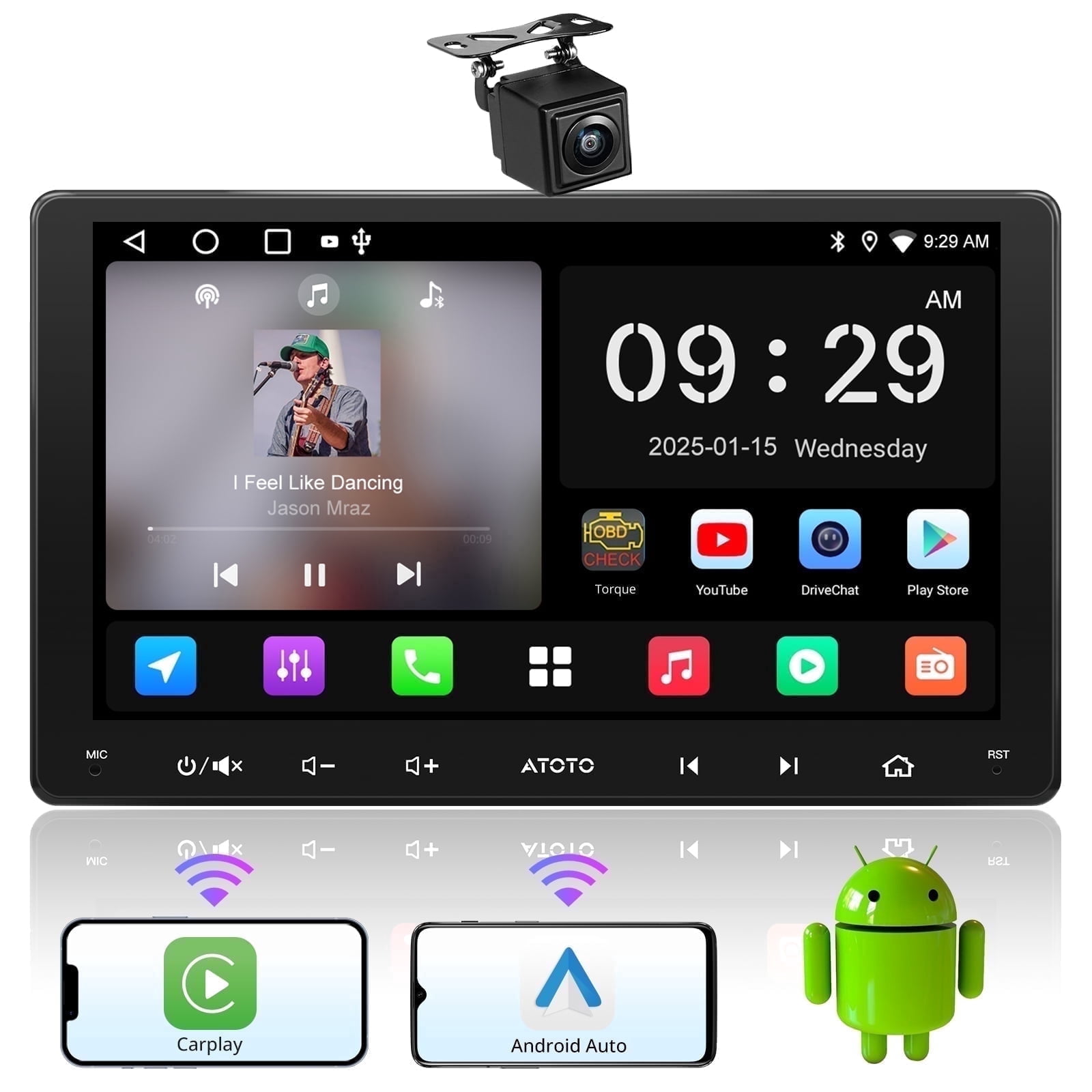 ATOTO Car Stereo with Backup Camera 9 Inch Android Double Din Car ...
