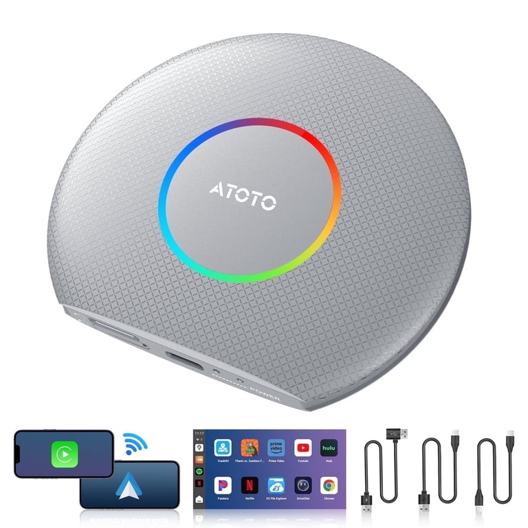 ATOTOOUT「AI Box」CarPlay & Android Auto ATOTO Carplay Ai Box Gen2 AI Smart Box 8GB+128GB Car Adapter