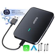 ATOTO Carplay Ai Box Gen2 AI Smart Box Android Auto Wireless Adapter with Dual Bluetooth &WiFi 3-in-1 Video Box Netflix-YouTube for OEM Wired CarPlay Android Auto Stereo 4GB+32GB Black