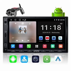 ATOTO Double DIN Car Stereo with Dash Cam,7inch Car Radio with 1080P Front DVR Cam,Wireless CarPlay & Android Auto Head Unit 24-Band EQ, WiFi/BT/USB Tethering FM/AM AI Chat Stereo (A5)