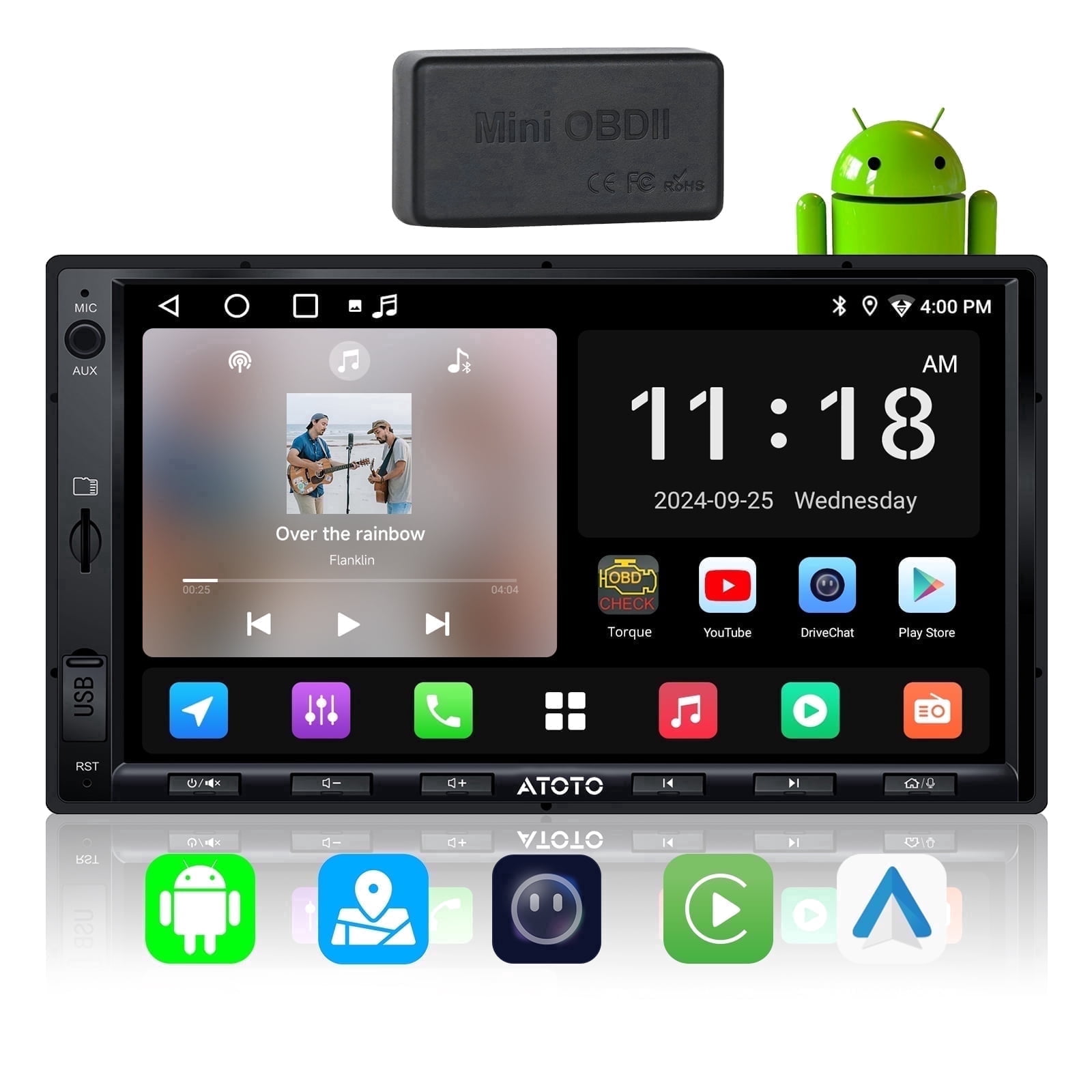 カーナビ ATOTO 7-inch In-Dash Monitor Audi TT ATOTO-Double-DIN-Car-Stereo-