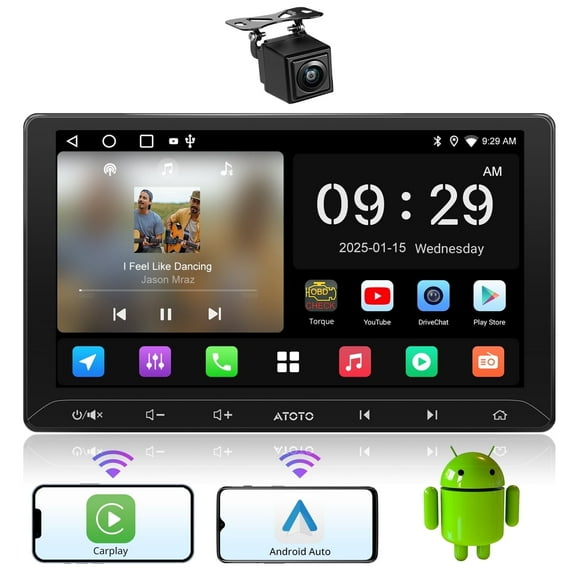 ATOTO Car Stereo with Backup Camera 10.1 '' Double Din Car Stereo Head Unit Wireless Apple CarPlay & Android Auto ,2G 32G with Bluetooth GPS Navigation BT/USB/AM/FM,AI Chat