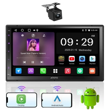 ATOTO 7inch Car Stereo with Backup Cemara Double Din Car Stereo Head Unit Wireless CarPlay Android Auto, GPS Navigation BT/USB/AM/FM (A5)