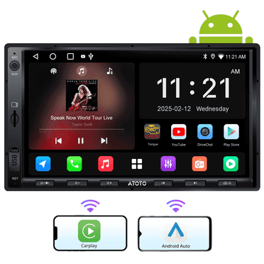 ATOTO Double Din Car Stereo 7inch Car Radio with Wireless Apple Carplay & Wireless Android Auto GPS Navigation 2G+32G (New Upgrade A5 Replaces Old Version F7WE)