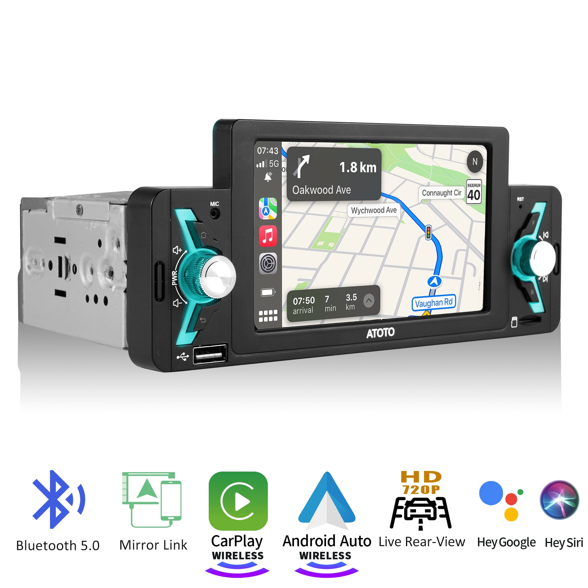 ATOTO F7WE 5inch Single Din Car stereo with Wireless Apple Carplay&Wirless Android Auto,Touchscreen Car Radio with Blutooth,Live Rear View ATOTO F7WE 5inch Single Din Car stereo with Wireless Apple Carplay&Wirless Android Auto,Touchscreen Car Radio with Blutooth,Live Rear View