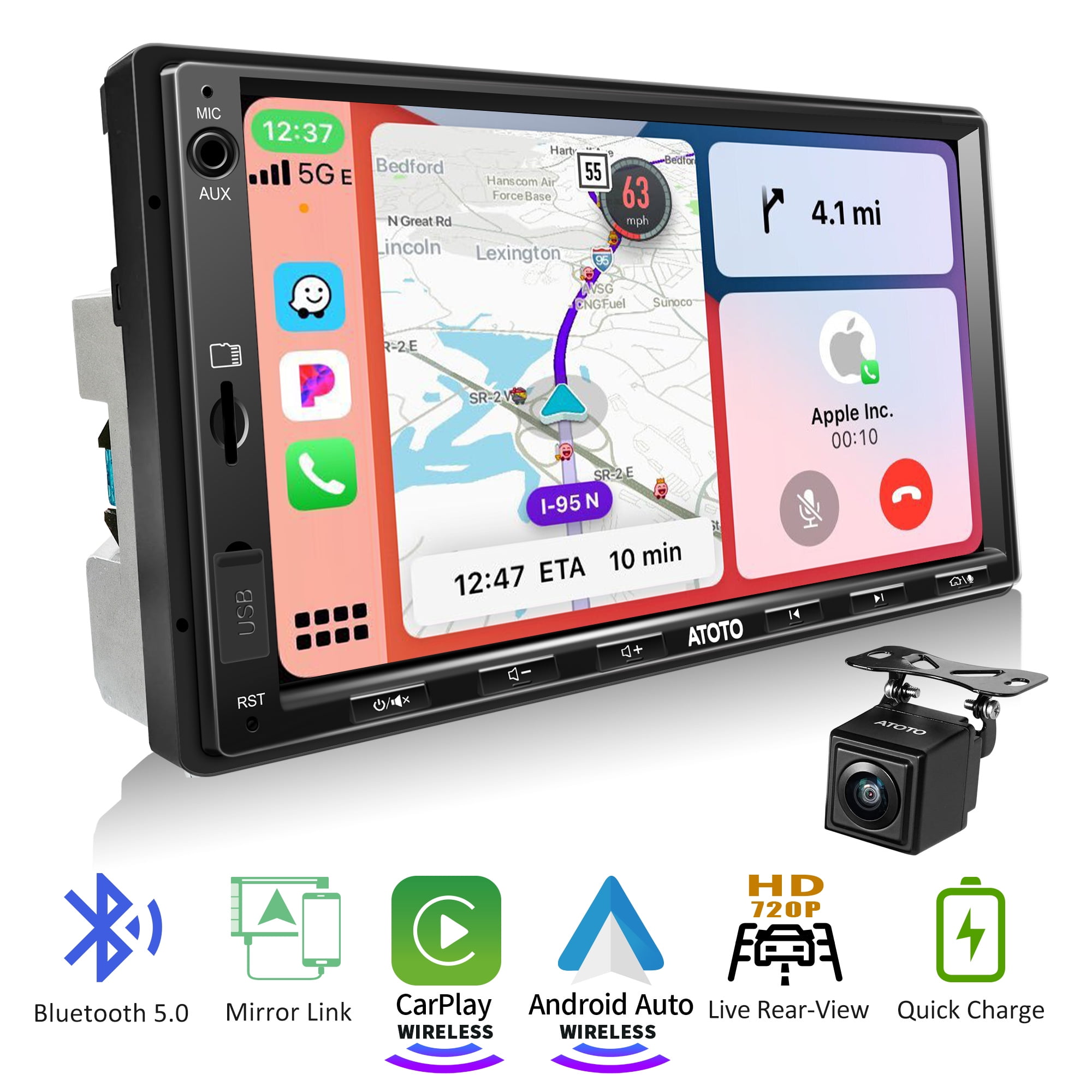 ATOTO S8 Standard 7 2DIN Car Stereo GPS NVAI Wireless Android Auto  /CarPlay,2BT