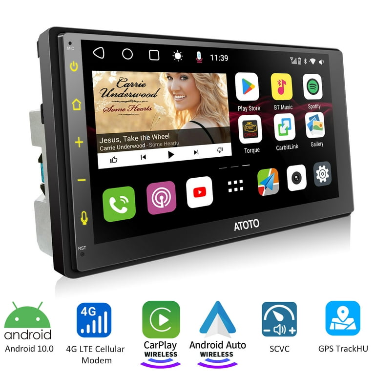 ATOTO S8 MS Android Double Din Car Stereo Touchscreen 7 inch QLED Display,4G+32G  Wireless Android Auto & Wireless CarPlay with GPS Tracking Built in 4G LTE  HD Rearview Split Screen Bluetooth Radio 