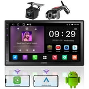 ATOTO 7''Car Stereo Double Din Car Stereo with Apple Carplay & Auto Android Touchscreen Bluetooth& WiFi Built-in GPS Navigation 2GB + 32GB, AI Chat (A5)