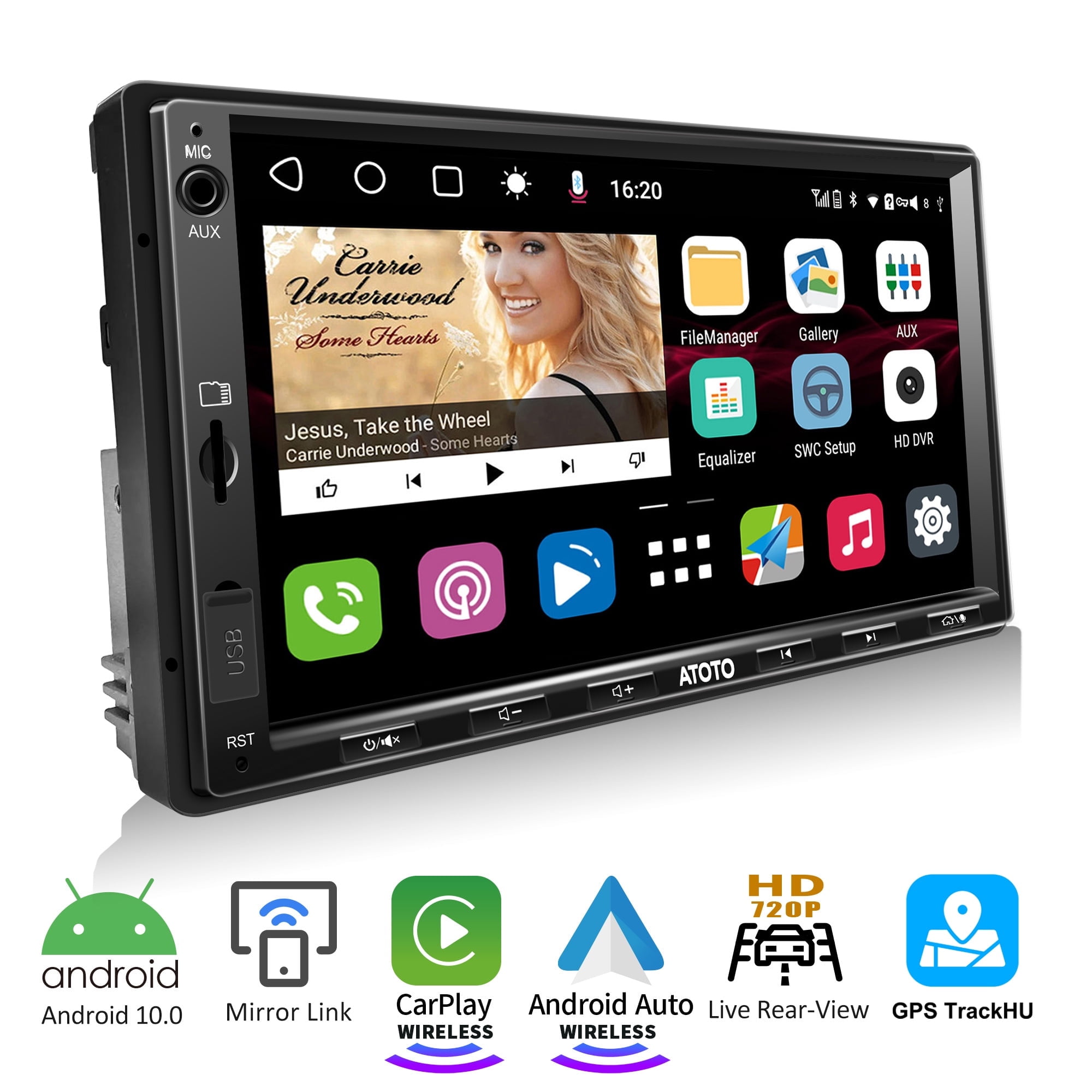 ATOTO S8 Standard Double Din Car Stereo,7inch IPS Touch Screen 3G+32G  Android in-Dash Navigation,Wireless Carplay& Wireless Android Auto with GPS  ...