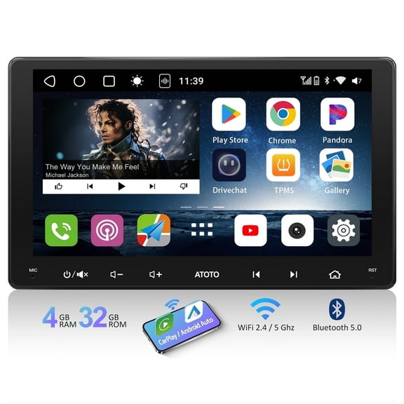 ATOTO S8 Android Double Din Car Stereo, 9" Carplay/Android Auto Wireless Wired, Android Car Radio  4GB+32GB GPS, AI Chat + Support 4G LTE SIM& WiFen,DSP System, GPS Navigation Head Unit