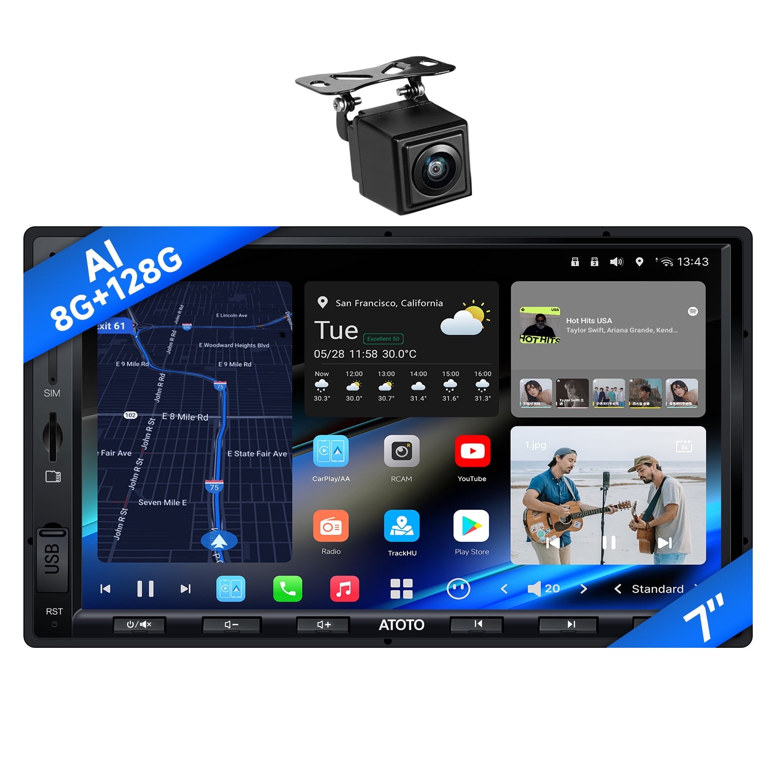 ATOTO Double Din Car Stereo With Backup Camera 7'' Car Audio