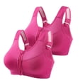 thumbnail image 1 of ATOYSOY 2 Pack Sports Bra Everyday Bra Racerback Yoga Activewear Clearance Bralette Underwear Teens Workout Push Up Comfort Bra Breathable Wireless Seamless Tank Tops Pink M, 1 of 5