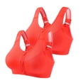 thumbnail image 1 of ATOYSOY 2 Pack Sports Bra Everyday Bra Racerback Yoga Activewear Clearance Bralette Underwear Teens Workout Push Up Comfort Bra Breathable Wireless Seamless Tank Tops Orange L, 1 of 5