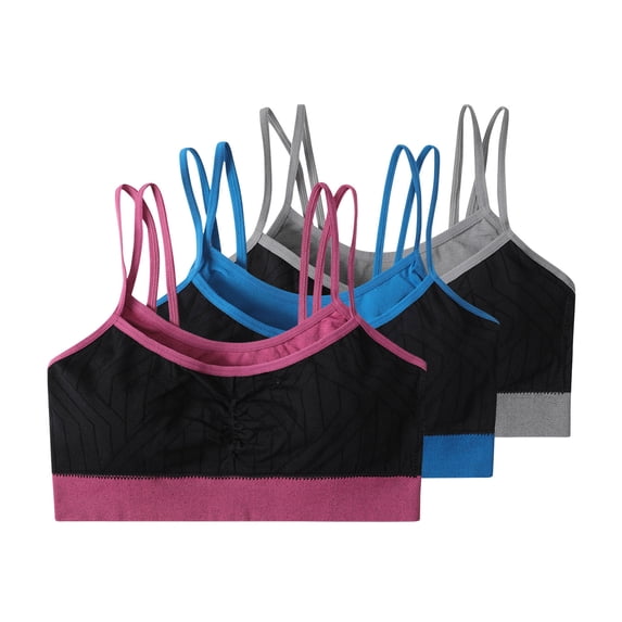 ATOYSOY 2 Pack Sports Bras for Women High Support Double Strap Wireless Camisole Bra Seamless Shockproof Workout Tank Tops with Built in Bras Solid Color Casual Bralettes