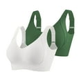 thumbnail image 1 of ATOYSOY 2PC Womens Bras Wireless Push Up Everyday Bras No Underwire Seamless Sports Bra Breathable Bralette (Green,3XL), 1 of 5
