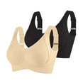 thumbnail image 1 of ATOYSOY 2PC Womens Wireless Bras Push Up Adjustable Bras Comfy Seamless Full Support Sports Bra Solid Color Plus Size (Beige,2XL), 1 of 5