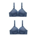 thumbnail image 1 of ATOYSOY 2Pc Plus Size Everyday Bra Lace Breathable Push Up Underwear Wireless Workout Support Full Coverage Bra Girls Teens Smoothing Comfy Bra Blue, 1 of 8