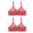 thumbnail image 1 of ATOYSOY 2Pc Plus Size Everyday Bra Lace Breathable Push Up Underwear Wireless Workout Support Full Coverage Bra Girls Teens Smoothing Comfy Bra Pink, 1 of 8
