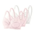 thumbnail image 1 of ATOYSOY 3 Pack Comfortable Everyday Underwear for Women Lace Bra Push Up Adjustable Plus Size Everyday Tshirt Bras (White,40), 1 of 3