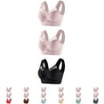 thumbnail image 1 of ATOYSOY 3 Pack Everyday Bra for Women Sports Bra Lace Splicing Thin Lightly Bralette Solid Color Underwear Breathable Comfort Bra Push Up Workout Wirefree, 1 of 3