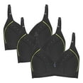 thumbnail image 1 of ATOYSOY 3 Pack Everyday Bra for Women Lace Embroidered Bralette Solid Color Underwear Push Up Workout Breathable Comfort Bra Teens Wirefree Black 40, 1 of 3