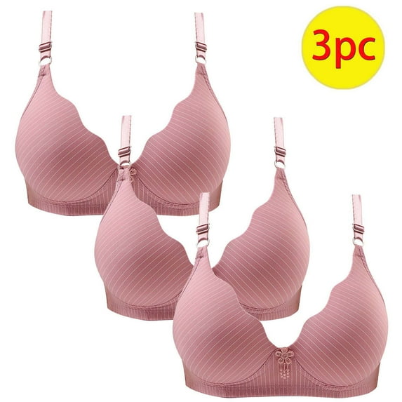 ATOYSOY 3 Pack Everyday Bra for Women Thin Lightly Bralette Solid Color Underwear Push Up Workout Comfort Bra Breathable Wirefree