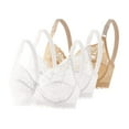 thumbnail image 1 of ATOYSOY 3 Pack Lace Bras for Women Push Up Sheer Underwear Unlined Bras Support Womens Bra for Everyday Underwear (Beige,38), 1 of 4