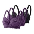 thumbnail image 1 of ATOYSOY 3 Pack Lace Bras for Women Push Up Sheer Underwire Unlined Bras Support Underwear Womens Bra for Everyday (Black,44), 1 of 4