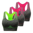 thumbnail image 1 of ATOYSOY 3 Pack Sports Bra Everyday Bra Racerback Yoga Activewear Bralette Underwear Teens Workout Push Up Breathable Comfort Bra Wireless Seamless Tank Tops Yellow L, 1 of 7