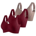 thumbnail image 1 of ATOYSOY 3 Pack Womens Bras Wireless Push Up Plus Size Bras Full Support Sports Adjustable Everyday Bra (Coffee,XL), 1 of 5
