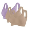 thumbnail image 1 of ATOYSOY 3 Pcs Plus Size Bras for Women Full Support Push Up Seamless Wireless Bra Solid Everyday Bras (Beige,XL), 1 of 8