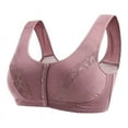 thumbnail image 1 of ATOYSOY 3Pc Plus Size Everyday Bra Wireless Lightly Breathable Push Up Underwear Comfort Bra Lace Front Closure Button Workout Support Full Coverage Bra Clearance Purple, 1 of 6
