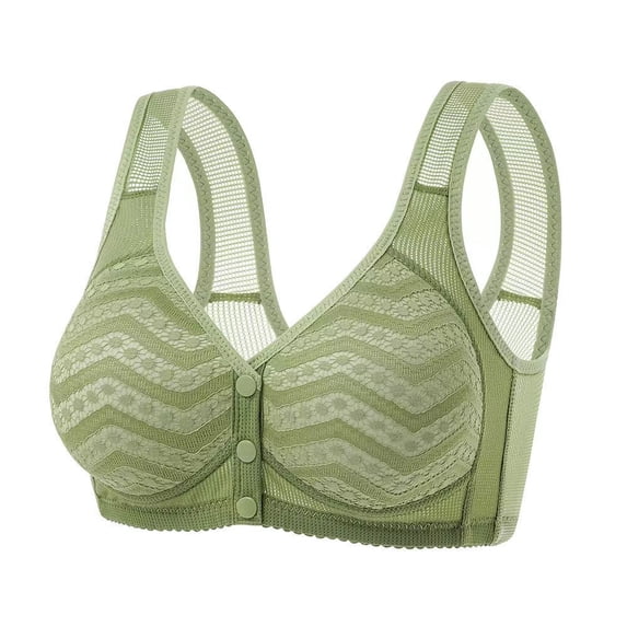 ATOYSOY Bras for Older Women Ladies Soft No Underwire Full Coverage Senior Bralettes Comfort Seamless Push Up Breathable for Style and Support (Green,XXXXXL)