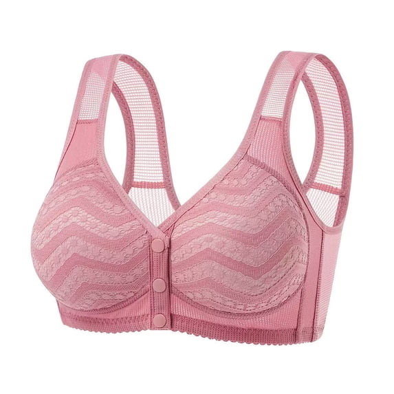 ATOYSOY Bras for Older Women Ladies Soft No Underwire Full Coverage Senior Bralettes Comfort Seamless Push Up Breathable for Style and Support (Pink,M)