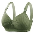 thumbnail image 1 of ATOYSOY Bras for Older Women Soft Breathable Adjustable Strap Full Coverage Gathering Bra Comfortable No Underwire Wireless Bralettes Ladies Everyday (Green,M), 1 of 2