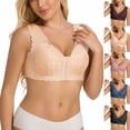 thumbnail image 1 of ATOYSOY Bras For Women Front Closure Lace Wireless Bra Comfortable Breathable No Underwire Support Bra Solid Color For Everyday Wear And Posture Correction, 1 of 9