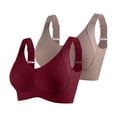 thumbnail image 1 of ATOYSOY Bras for Women 2 PC No Underwire Push Up Sports Bras Seamless Comfortable Bralettes Wireless Underwear (a_Khaki,5XL), 1 of 5