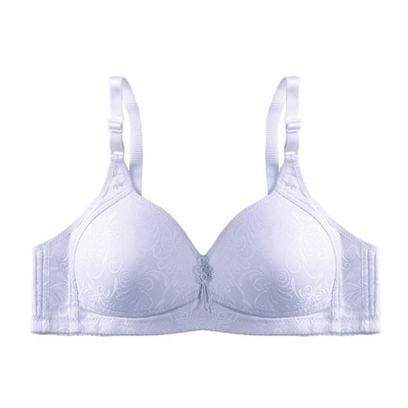 ATOYSOY Bras for Women Fashion Comfortable Bra Solid Color Soft Breathable Underwear Everyday Bras (Gray,L)