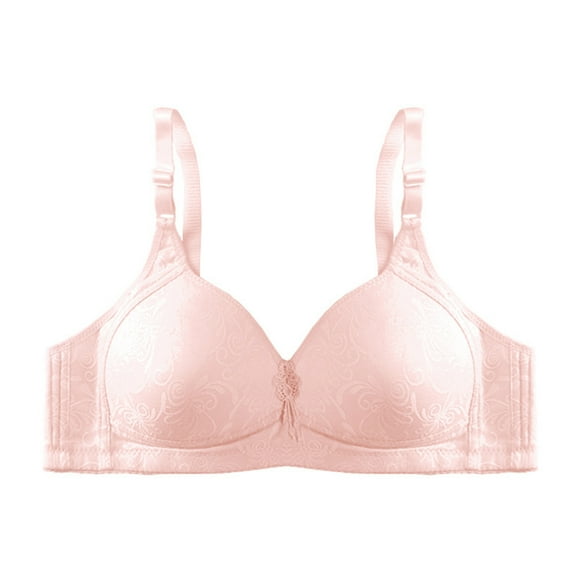 ATOYSOY Bras for Women Fashion Comfortable Bra Solid Color Soft Breathable Underwear Everyday Bras (Pink,XL)