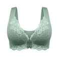 thumbnail image 1 of ATOYSOY Bras for Women Front Closure Support Lace Breathable Push Up Bralette Everyday Underwear (Green,2XL), 1 of 5
