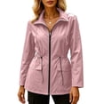 thumbnail image 1 of ATOYSOY Cargo Jacket For Women Stand Collar Full Zip Cargo Jacket Drawstring Waist Long Sleeve Double Flap Pocket Airy Windbreaker Solid Color Casual Outdoor Hiking Daily Warm Season Layering Outer, 1 of 6