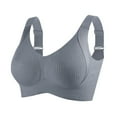 thumbnail image 1 of ATOYSOY Comfortable Wireless Everyday Bras for Women Ribbed Push Up Wireless Bra Seamless Everyday Underwear (Dark Gray,M), 1 of 2