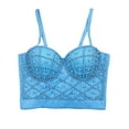 thumbnail image 1 of ATOYSOY Corset Shapewear Underwired Shiny Sequins Breathable Push Up Underwear Summer Party Camisole Slim Tank Crop Tops Workout Girls Teens Clearance Smoothing Comfy Bra Blue, 1 of 7